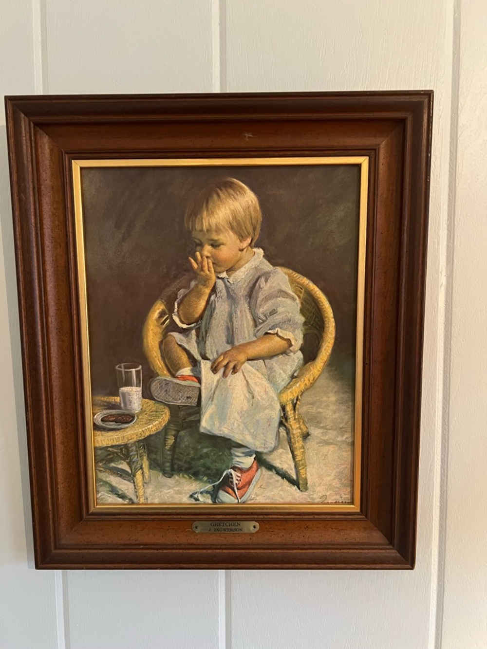 Vintage Gretchen Print by J.Ingwerson signed, 15x18